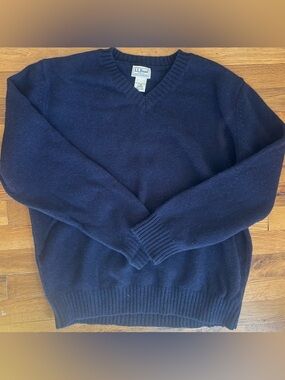 L. L. Bean Men’s Large 100% Wool V-Neck Sweater